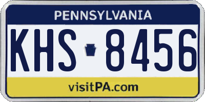 PA license plate KHS8456