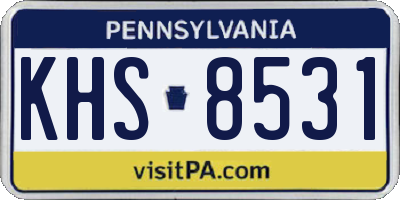 PA license plate KHS8531