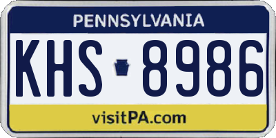 PA license plate KHS8986