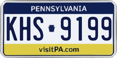 PA license plate KHS9199