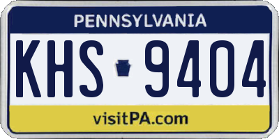 PA license plate KHS9404