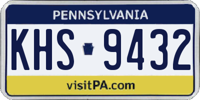 PA license plate KHS9432