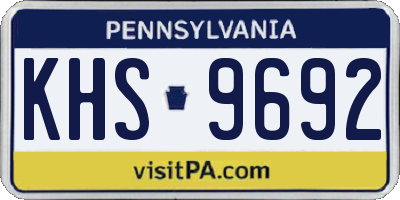 PA license plate KHS9692