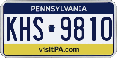 PA license plate KHS9810
