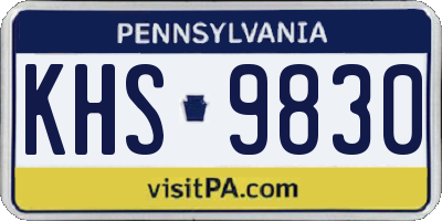 PA license plate KHS9830