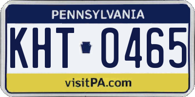 PA license plate KHT0465