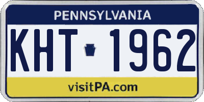 PA license plate KHT1962