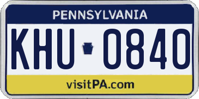PA license plate KHU0840