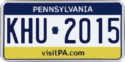 PA license plate KHU2015