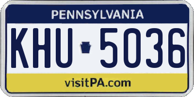 PA license plate KHU5036