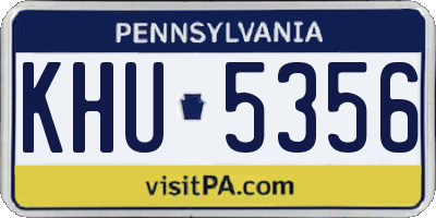 PA license plate KHU5356