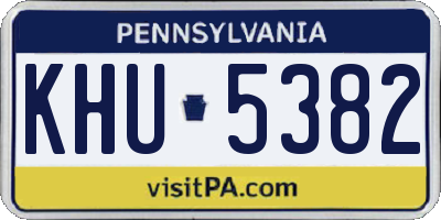 PA license plate KHU5382