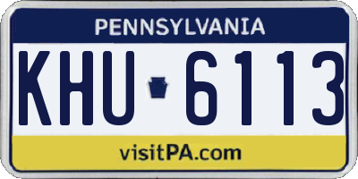 PA license plate KHU6113