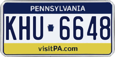 PA license plate KHU6648