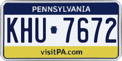 PA license plate KHU7672