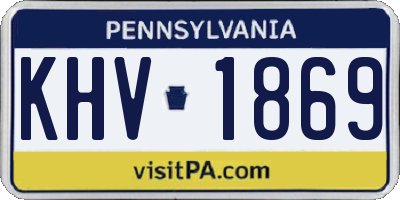 PA license plate KHV1869