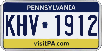 PA license plate KHV1912