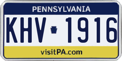PA license plate KHV1916