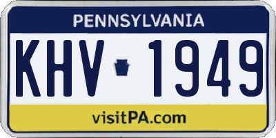 PA license plate KHV1949
