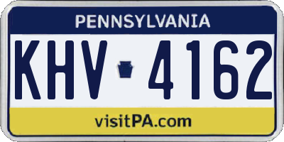 PA license plate KHV4162