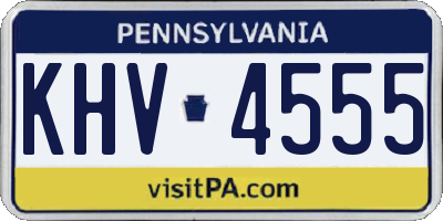 PA license plate KHV4555
