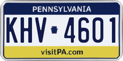 PA license plate KHV4601