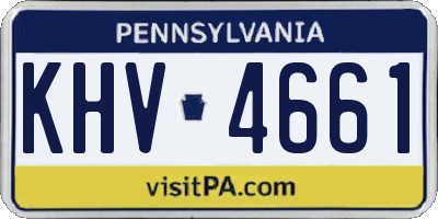 PA license plate KHV4661