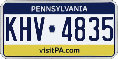 PA license plate KHV4835
