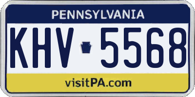 PA license plate KHV5568