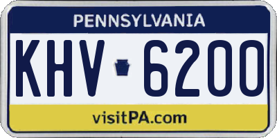 PA license plate KHV6200