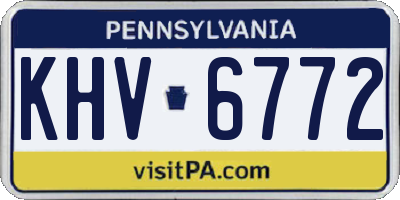 PA license plate KHV6772