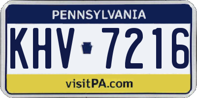 PA license plate KHV7216