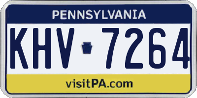 PA license plate KHV7264