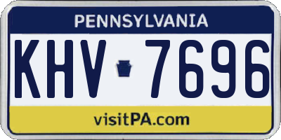 PA license plate KHV7696