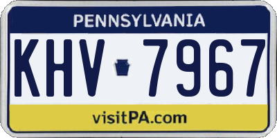PA license plate KHV7967