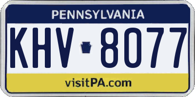 PA license plate KHV8077