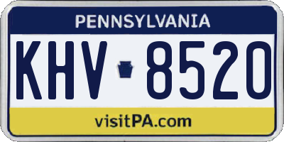 PA license plate KHV8520