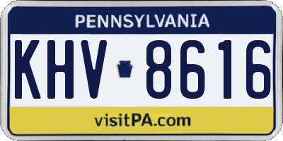 PA license plate KHV8616