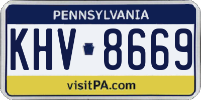 PA license plate KHV8669