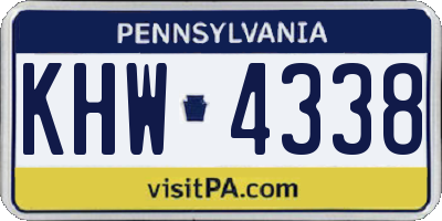 PA license plate KHW4338