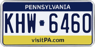 PA license plate KHW6460