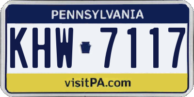 PA license plate KHW7117