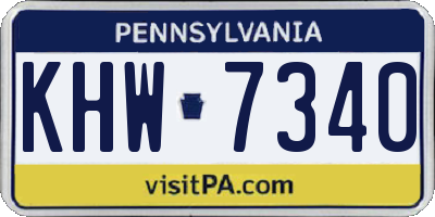 PA license plate KHW7340