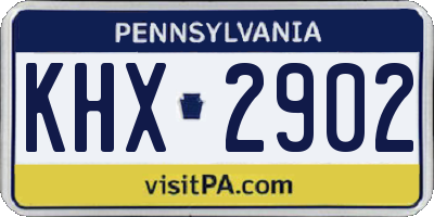 PA license plate KHX2902