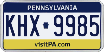 PA license plate KHX9985