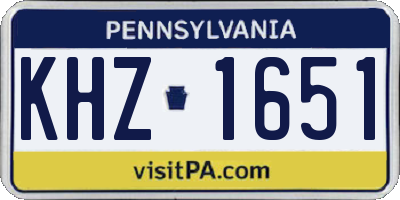 PA license plate KHZ1651