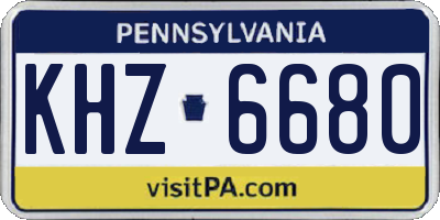 PA license plate KHZ6680