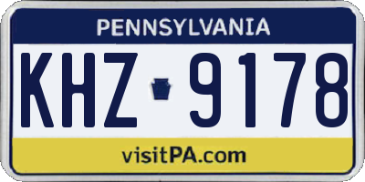 PA license plate KHZ9178