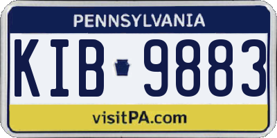 PA license plate KIB9883