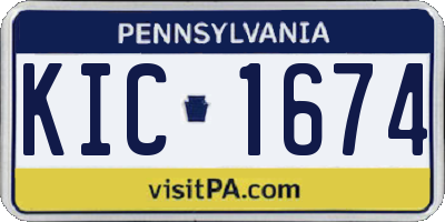 PA license plate KIC1674